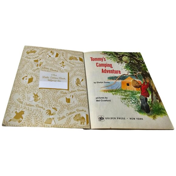 Tommys Camping Adventure Saxon A Little Golden Book Third Print 1972 Vintage - Picture 4 of 6